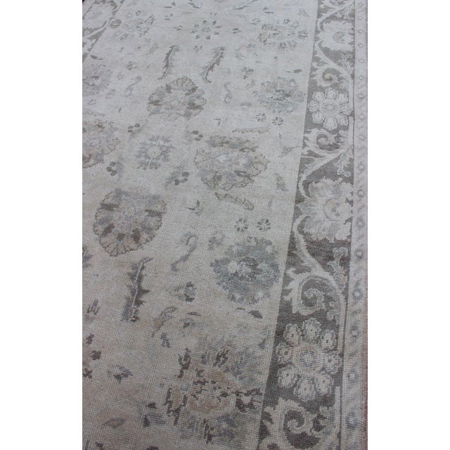 Oushak Runner With Traditional Floral/Botanical Design in Taupe, Gray and Cream 5'2"x12'4" For Sale - Image 10 of 11