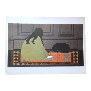 Vintage 20th Century Signed/Titled Will Barnet Lithograph "Dialogue in Green" For Sale