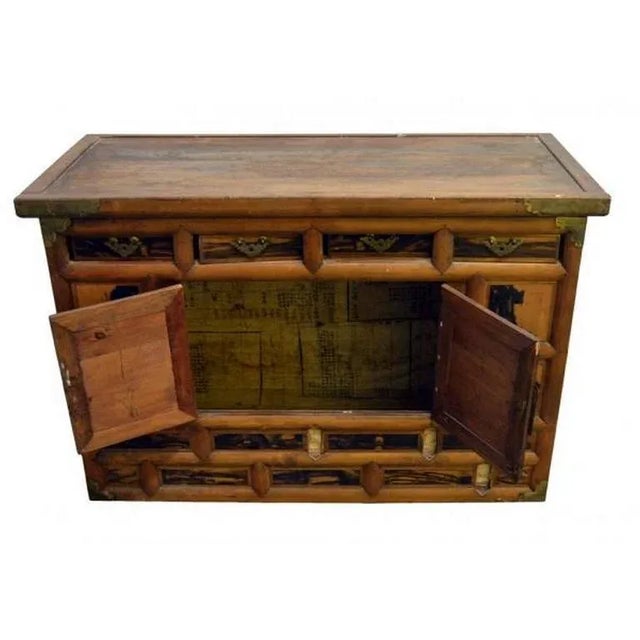 Asian Antique Korean Chest With Butterfly Pattern Brass Hardware From the 19th Century For Sale - Image 3 of 9