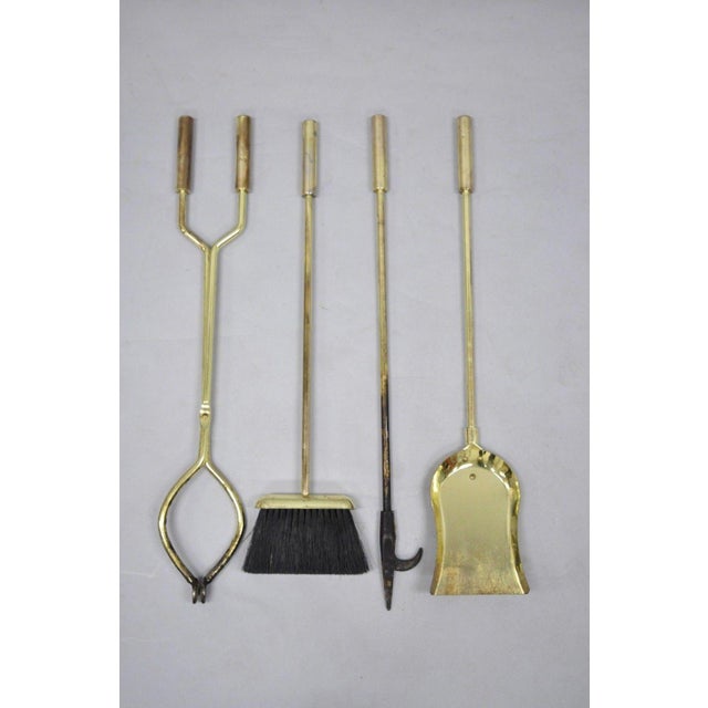Vintage Mid Century Modern Modernist Brass Fireplace Tool Set Chairish