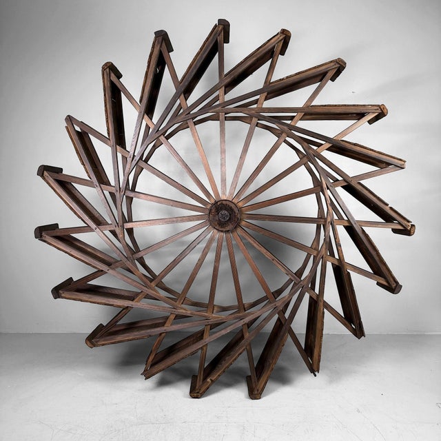Large Japanese Wooden Suisha Water Wheel Wall Decor, 1900s For Sale - Image 10 of 15