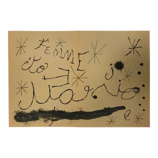1965 Joan Miro Original Lithograph DM19151d Derriere Le Miroir For Sale