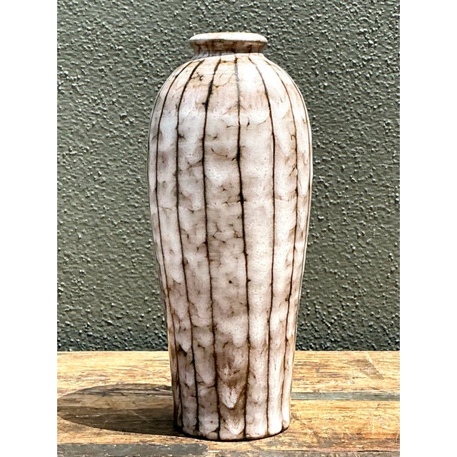 Vintage Brown and White Ceramic Vase For Sale - Image 16 of 16