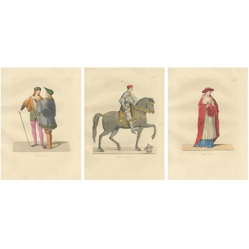 Italian Renaissance Figures of Pages, Cavalier, and Cardinal in Costume ...