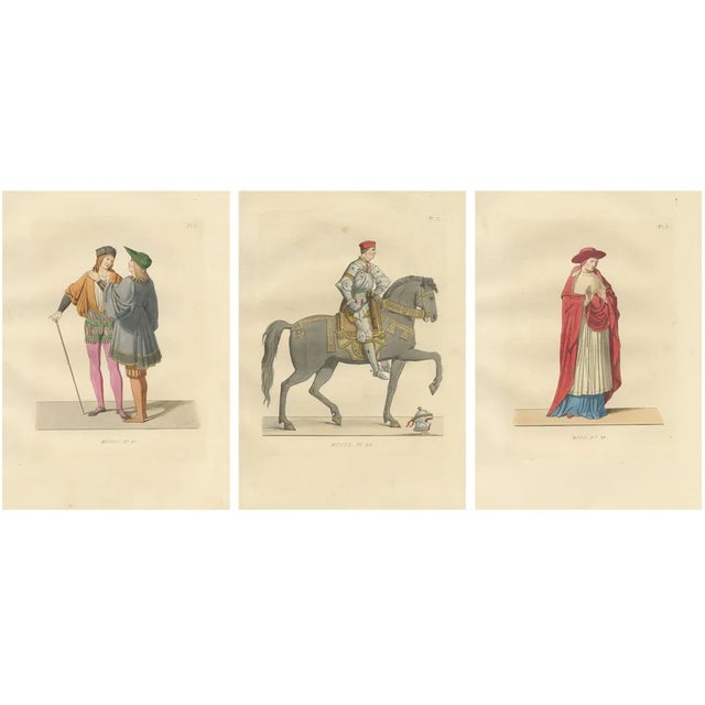 Italian Renaissance Figures of Pages, Cavalier, and Cardinal in Costume, 1845, Paper, Set of 3 For Sale