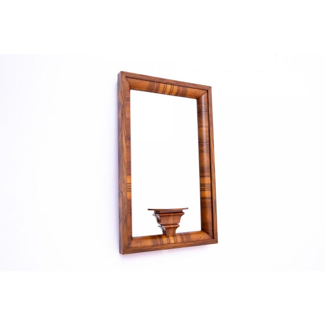 Art Deco Mirror in Wooden Frame, Poland, 1950s For Sale - Image 3 of 7
