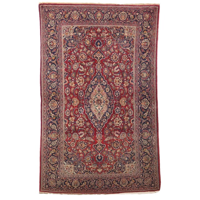 Vintage Middle Eastern Keshan Rug For Sale - Image 12 of 12