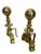 Neoclassical Vintage Dutch Style Ornate Solid Brass Fireplace Andirons For Sale - Image 3 of 5