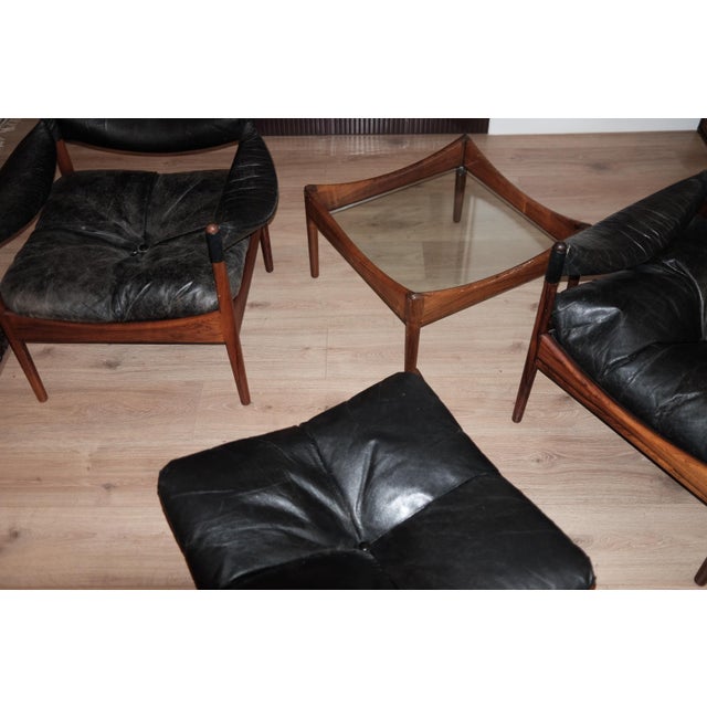 1970s 1960s Danish Modern Modus Glass-Top Side Table Attributed to Kristian Vedel For Sale - Image 5 of 6