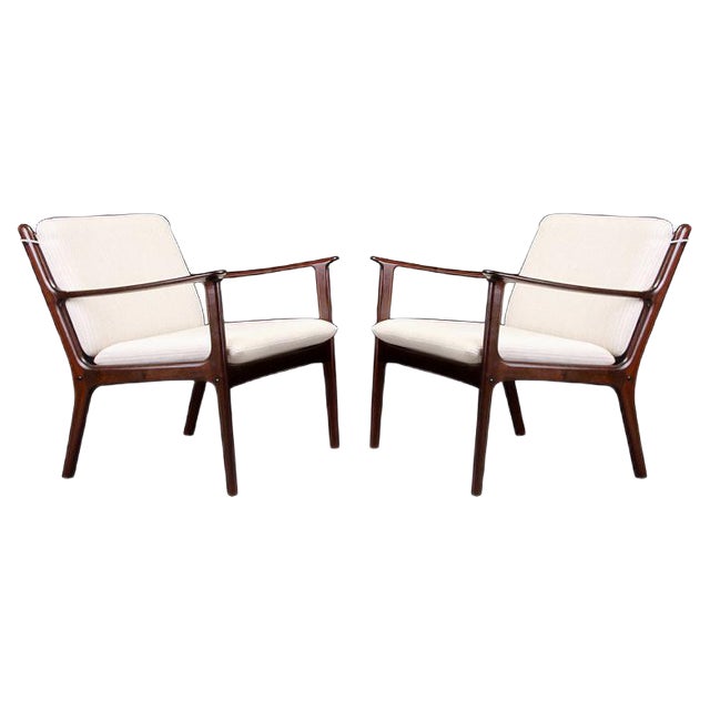 Set of Fully Restored PJ112 Lounge Chairs by Ole Wanscher for Poul Jeppesens, 1960s For Sale