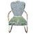 Steel Mid-century Springer Outdoor grey and green enamel Lounge Chair. The chair features a round tubular U-shaped base...