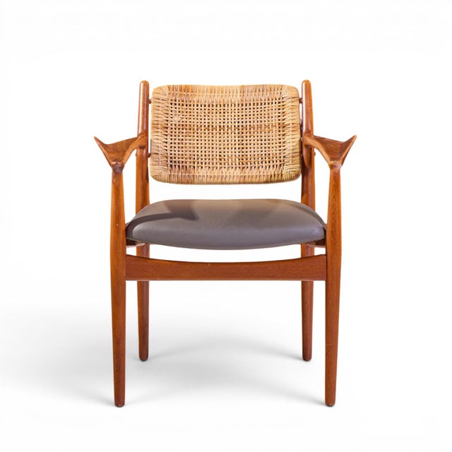 Arne Vodder for Sibast Model 51 Mid Century Danish Teak and Cane Dining Chairs - Set of 6 For Sale - Image 11 of 17