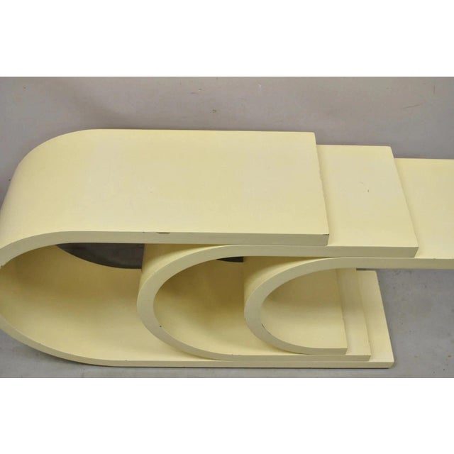 Vintage Modern Triple "C" Bone Lacquer Sculptural Springer Style Console Table For Sale - Image 4 of 11
