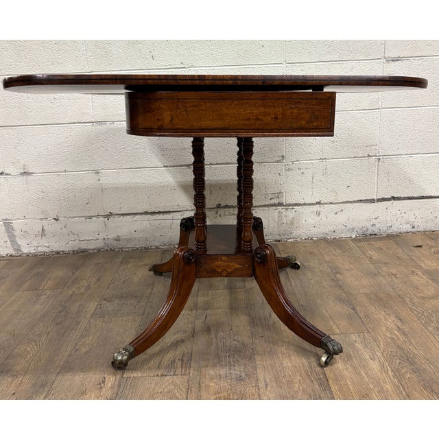 Antique English Regency Pedestal Flip and Swivel Top Game Table Card Table For Sale - Image 16 of 16