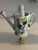 Shabby Chic Pair Antique Toys Porcelain Flowerr Cans Lamp Finials For Sale - Image 3 of 3