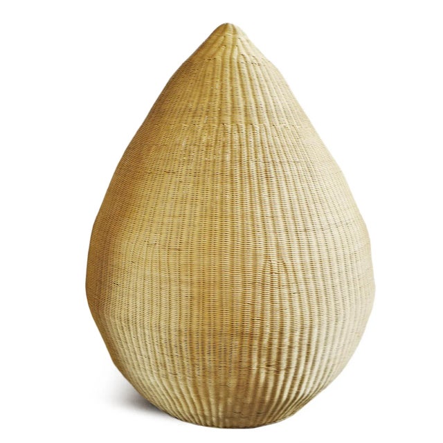 Vintage Raw Wicker Pod Chair For Sale - Image 4 of 7