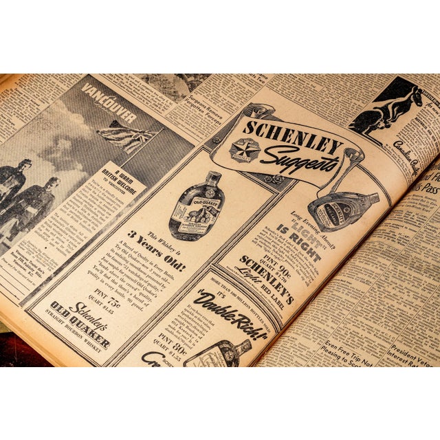 Huge Oversized Antique Newspaper "Oregon Journal" Portland Book Advertising Industrial Home Decor For Sale - Image 10 of 14