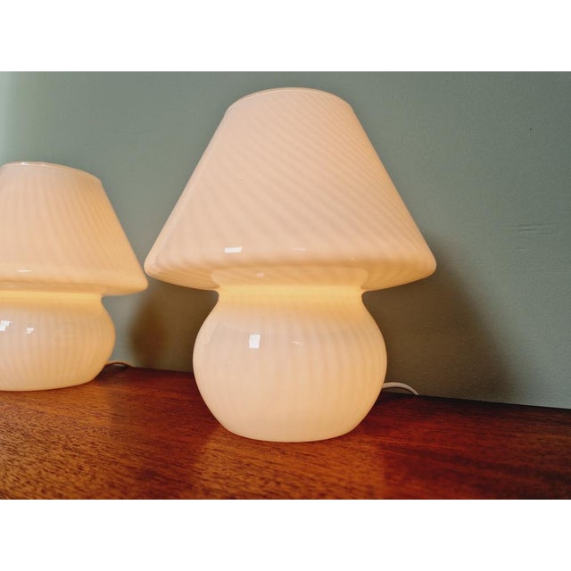 Murano Glass Mushroom Lamps, 1970s, Set of 2 For Sale - Image 10 of 17