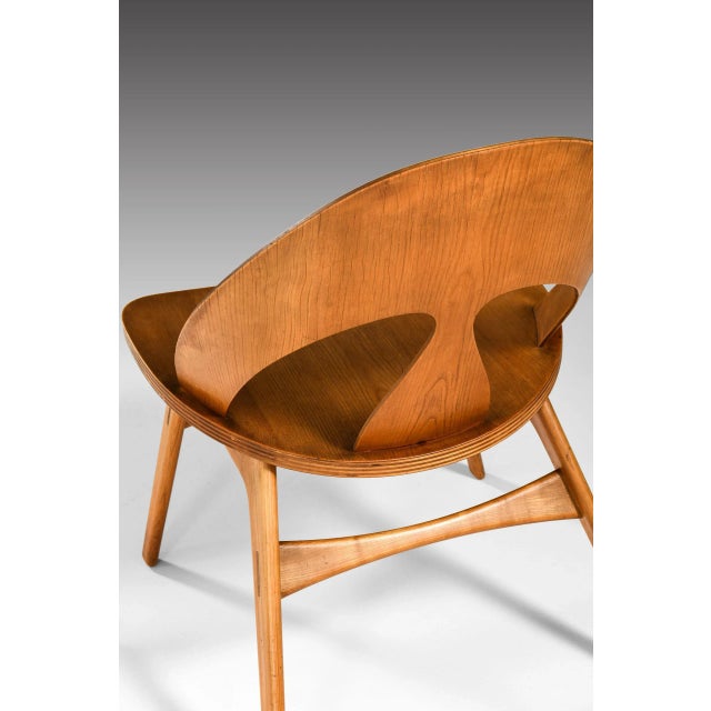 Brown Easy Chair attributed to Cabinetmaker Erhard Rasmussen from Børge Mogensen, 1940s For Sale - Image 8 of 10