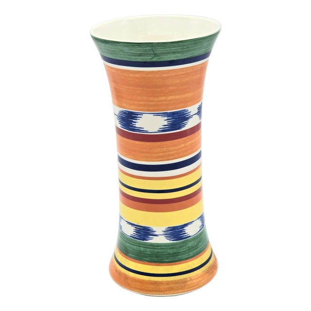 Vintage Faiencerie De Gien "Que Viva Escada" Ceramic Vase Designed by Margaretha Ley For Sale