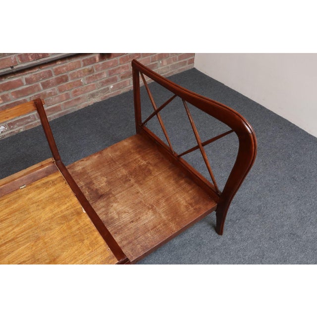 Vintage Italian Modern Walnut Divan Sofa Bed Attributed to Paolo Buffa For Sale - Image 17 of 18