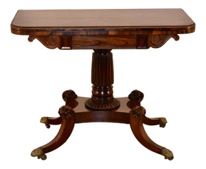 19th C. English Rosewood Game Table