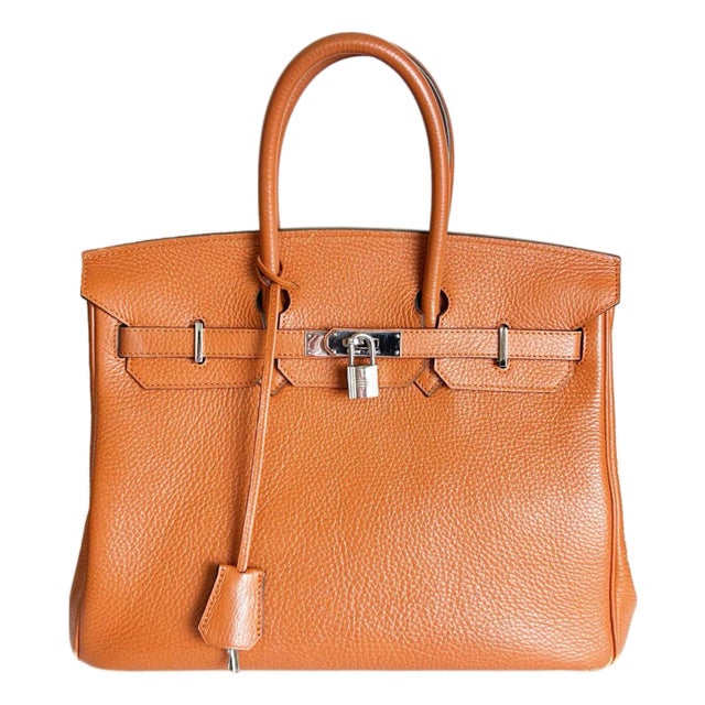Hermes Orange Clemence 30cm Birkin Bag For Sale
