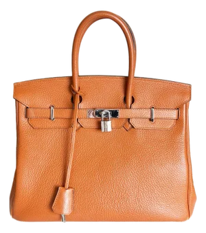 Hermes Orange Clemence 30cm Birkin Bag
