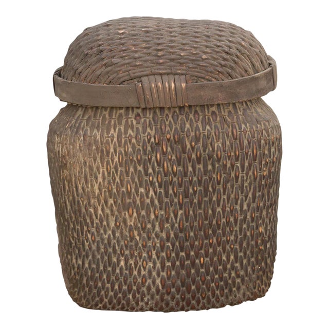 Authentic Storage Basket W/Aged Patina For Sale
