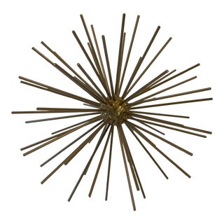 Vintage Gold Metal Starburst Sculpture For Sale