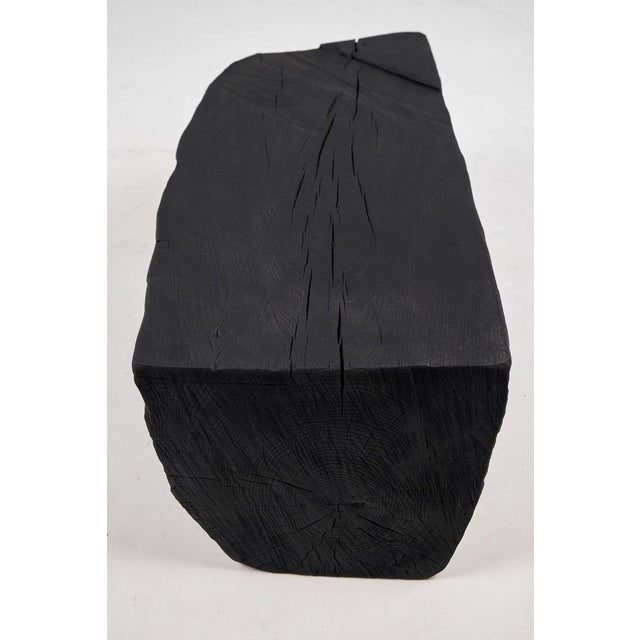 Brutalist Side Table in Burnt Oak with Steel by Logniture For Sale - Image 11 of 14