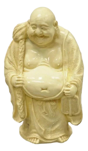 Vintage Indian 13" Cast Resin Laughing Buddah Statue Sculpture Figurine