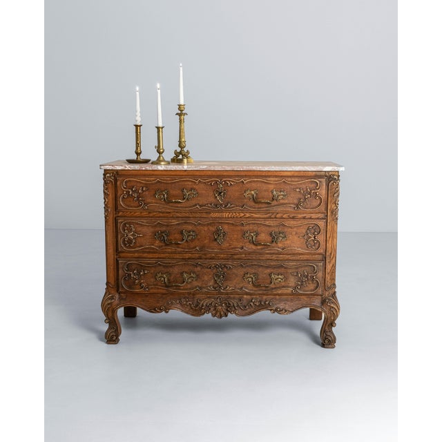1850s French Louis XV Chest of Drawers With Marble Top For Sale - Image 18 of 18