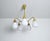 Scandinavian Ceiling Lamp in Brass and Opaline Glass, 1950s For Sale - Image 3 of 14
