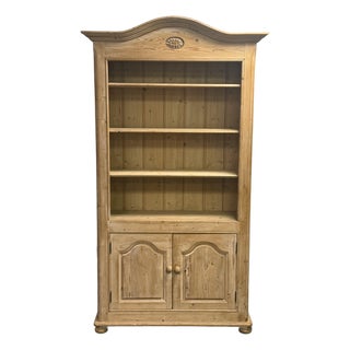 Vintage Cerused Scrubbed Pine Bookcase For Sale