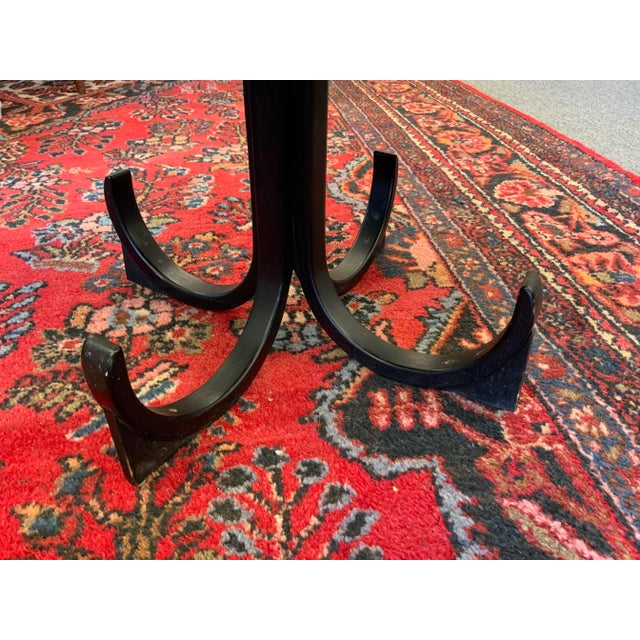 Mid-Century Modern Round Wooden Side Table For Sale - Image 4 of 7