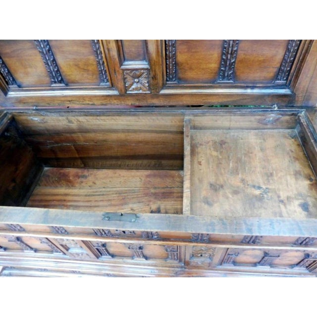 Antique Mid-18th Century Italian Baroque Carved Walnut Deception Coffer, 1740 For Sale - Image 10 of 14