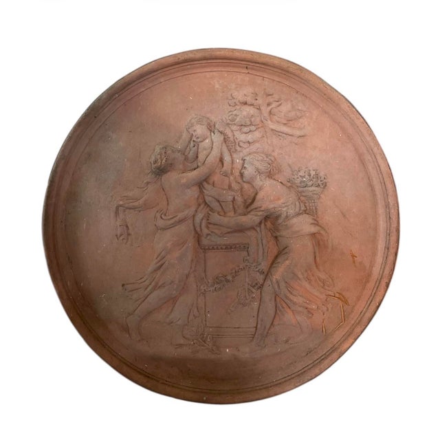 A Vintage Neoclassical Terracotta Relief Wall Plaque For Sale - Image 4 of 9