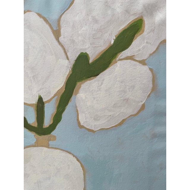 Post Impressionist Figurative Still Life Painting | Post-Impressionist Style Floral Art in Pastel Tones | 16x20 Inch Original Abstract Artwork For Sale - Image 3 of 5