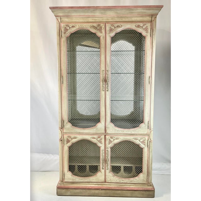 1980s 1980s Vintage Louis XV Regency Mediterranean Style Habersham Lighted Display Cabinet Hutch For Sale - Image 5 of 17