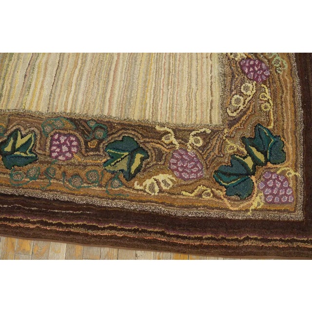 Antique American Hooked Rug 8' 8" x 11' 8" For Sale - Image 10 of 12