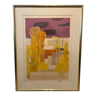 Bernard Cathelin Signed Ea/Artist Print "Premiere Neige Dans La Vallee Du Morin" Lithograph With Findlay Provenance 1960s Mid-Century Modern For Sale
