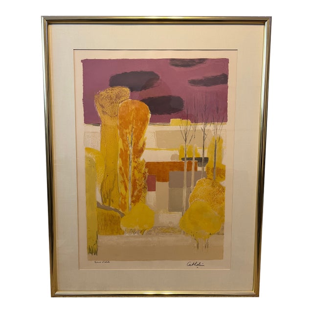Bernard Cathelin Signed Ea/Artist Print "Premiere Neige Dans La Vallee Du Morin" Lithograph With Findlay Provenance 1960s Mid-Century Modern For Sale
