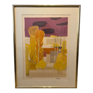Bernard Cathelin Signed Ea/Artist Print "Premiere Neige Dans La Vallee Du Morin" Lithograph With Findlay Provenance 1960s Mid-Century Modern