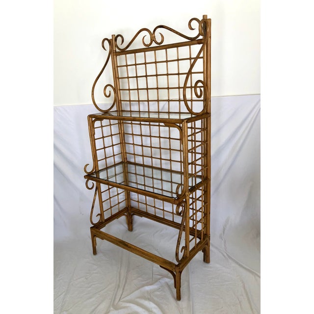Mid Century Rattan Baker’s Rack Chairish