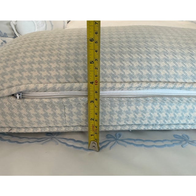Pair of Lumbar Pillows in British Iconic Fabric by Holland & Sherry Houndstooth Fabric For Sale - Image 4 of 5