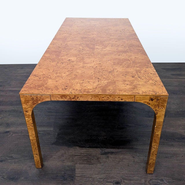 Cb2 Burlwood Veneer Dining Table For Sale In San Francisco - Image 6 of 7