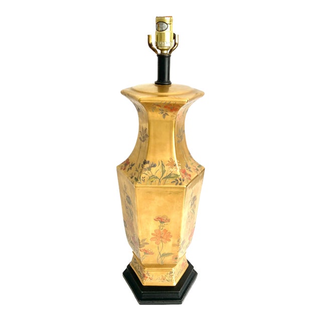 Morris Greenspan Hollywood Regency Chinoiserie Gilt Table Lamp For Sale