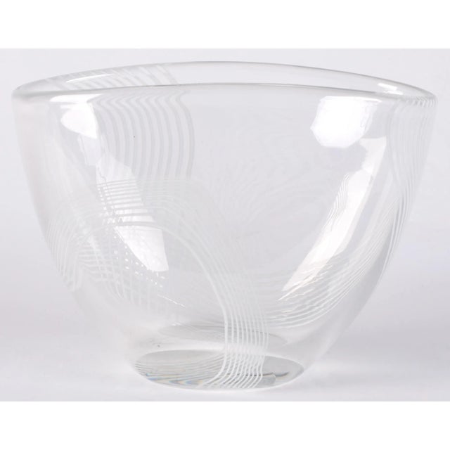 Vintage Vicke Lindstand Kosta Art Glass Arabesque Bowl For Sale In Tampa - Image 6 of 13