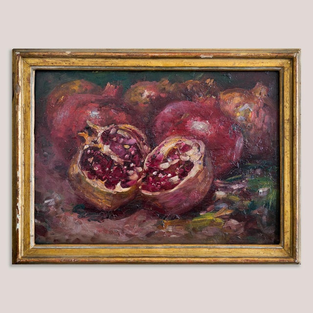 Unknown, Pomegranate Still Life, 1890s, Oil on Board, in Good conditions. Designed 1890 to 1919